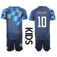 Chorvátsko Luka Modric #10 Vonkajší Detský futbalový dres MS 2022 Krátky Rukáv (+ trenírky)